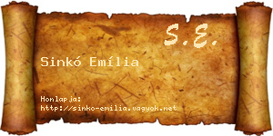 Sinkó Emília névjegykártya